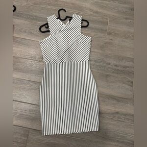 Black and White Striped Skirt